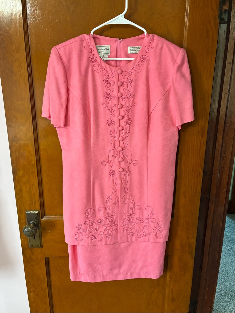 #28 - Vintage Pink Embroidered Women's Dress Set